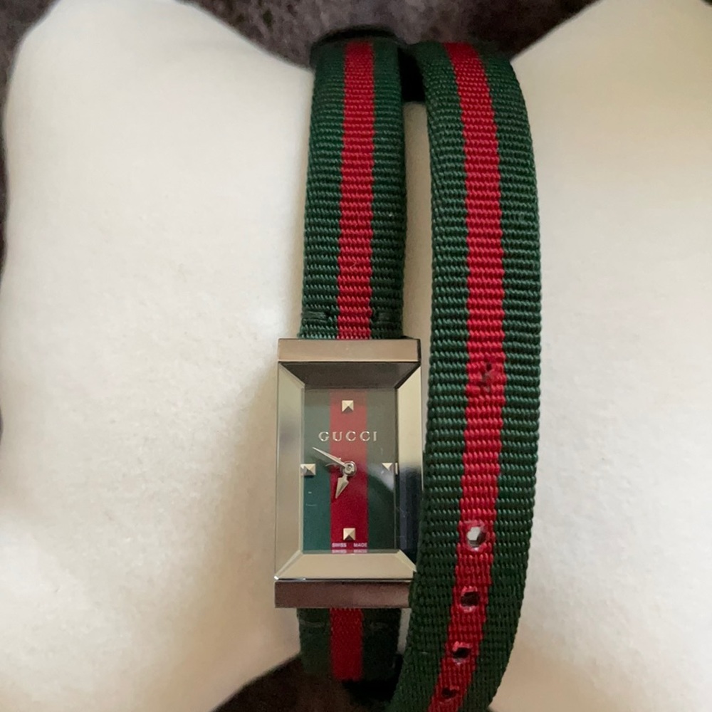 Gucci web wrap around watch